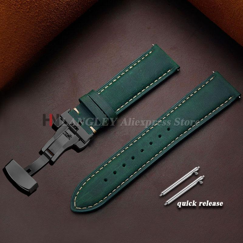 Натуральная Коровья Кожа Ремешок для Часов Omega Business Ремешок для Seiko 14/16/18/20/22/24мм Бабочка Пряжка Прошивка Коричневые Ремешки