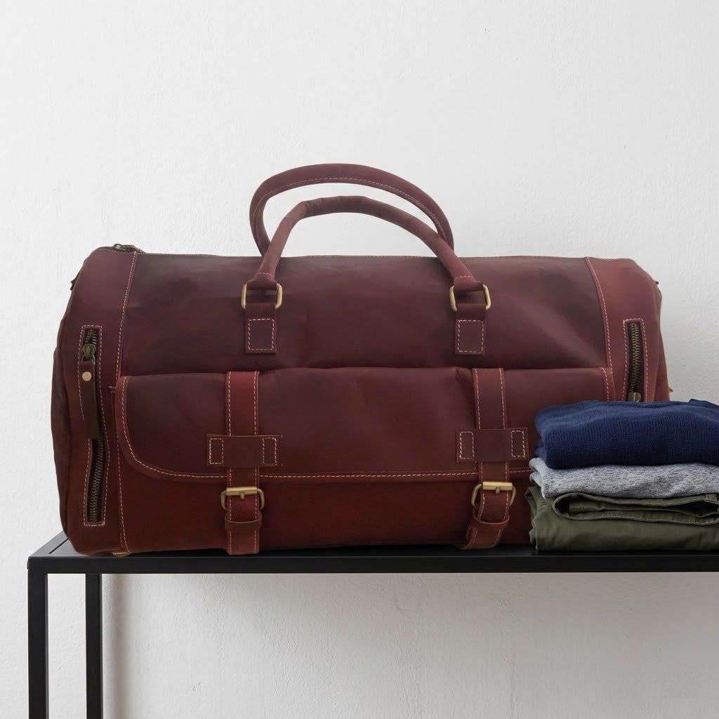 Дорожная спортивная сумка из натуральной кожи Багаж на выходные из кожи буйвола Спортивная сумка