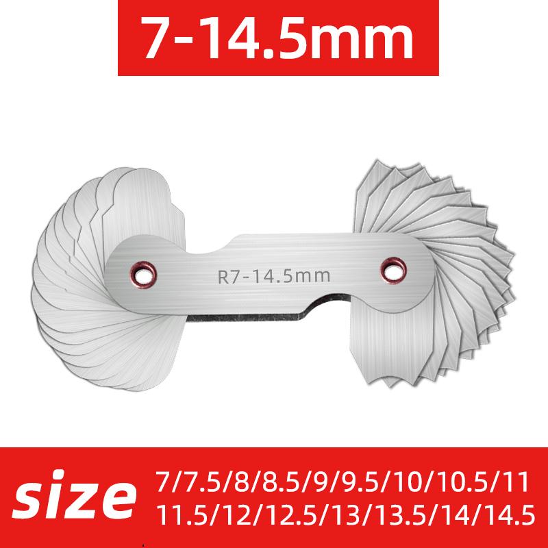 Радиусный шаблон R калибр R1-6,5 7-14,5 15-25 26-80 радиусный калибр пластина галтель наружный внутренний вогнутый выпуклый Измерительные инструменты