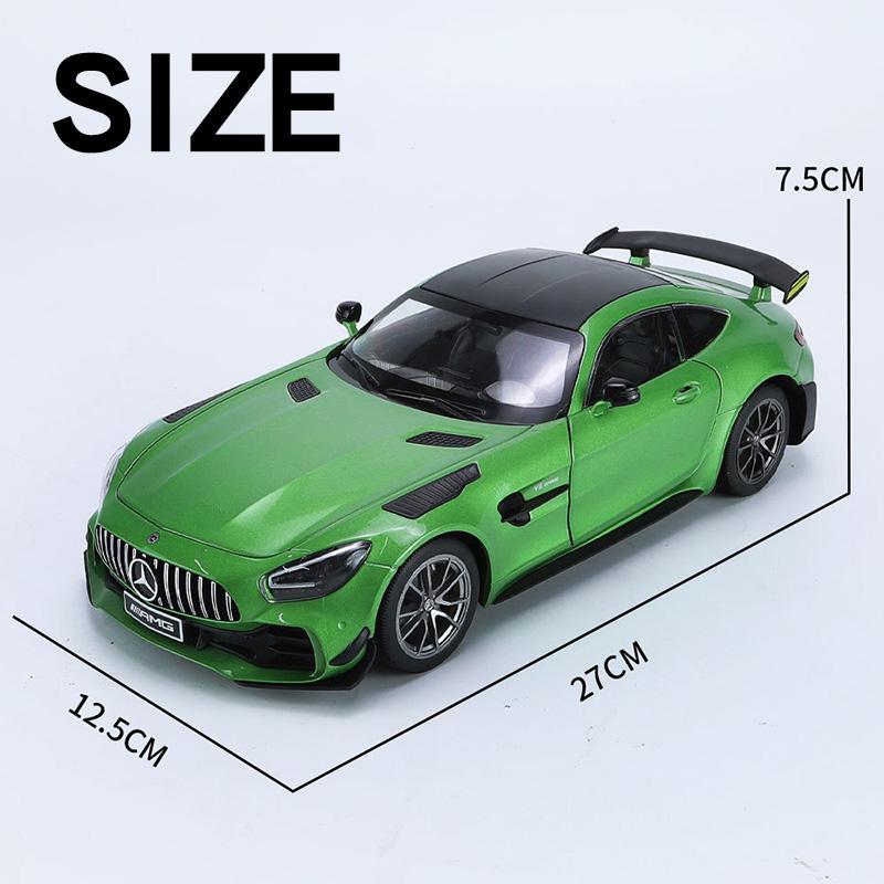 1:18 Mercedes Benz AMG GTR Alloy Sports Car Diecast Model Sound & Light Simulation Toy Collect Ornaments Gifts Birthday Present