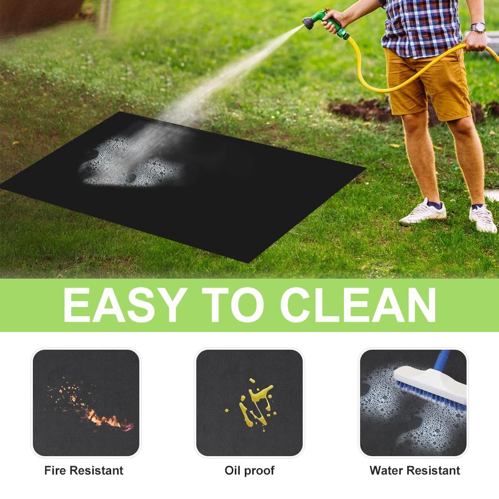 Коврик под гриль для уличного угольного газового гриля-коптильни 500℃/932℉, термостойкий коврик для барбекю, огнеупорный коврик для пола на лужайке, патио, сада