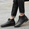 Fashion Winter Plush Warm Men Chelsea Boots Formal Business High Top Shoes British Style Ankle Boots Genuine Leather Male Business Shoes