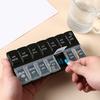 Pill Organizer with Letters Double Rows 14 Grids Independent Lid Sealing Moisture-proof 7 Days Weekly Tablet Box Home Supply