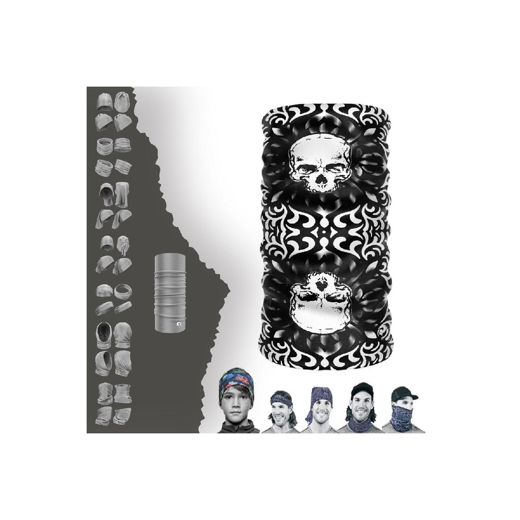 Унисекс Серый Череп Каратель Бесшовный Воротник-труба Бандана