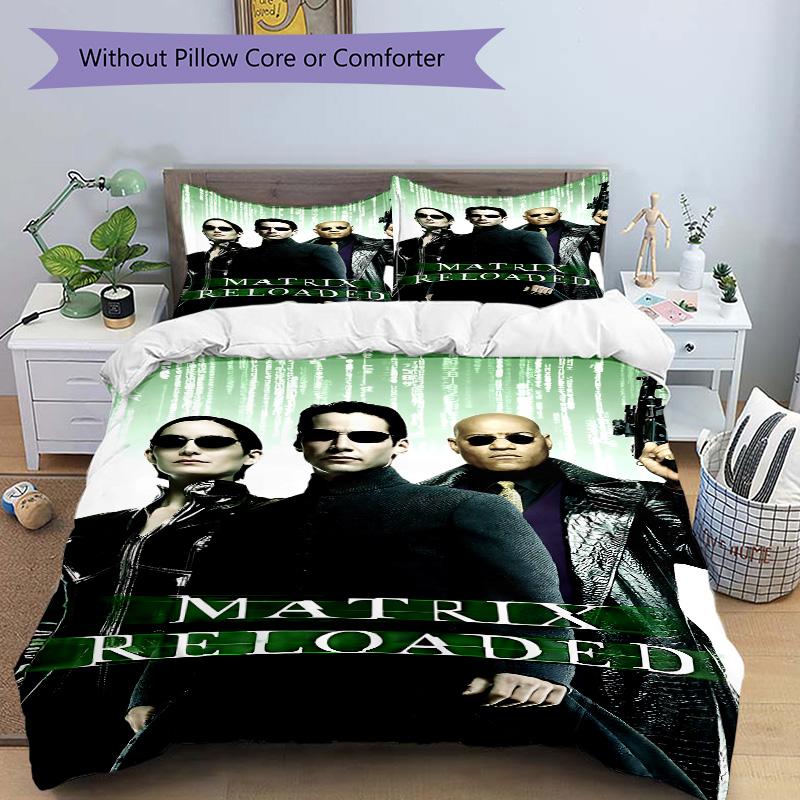 Matrix Reloaded Neo'S Journey Print 3Pcs Bedding Setduvet Cover With 2 Bedropillowcase Home Birthday Gift