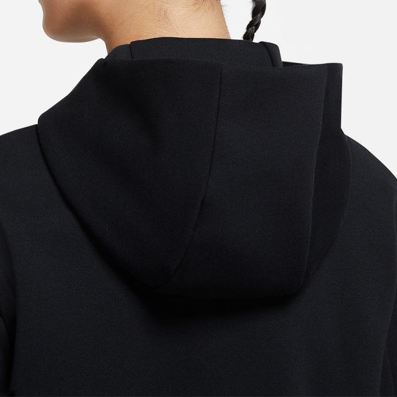 Nike Однотонная толстовка с капюшоном на молнии с принтом логотипа бренда Куртка женская черная DD5625-010