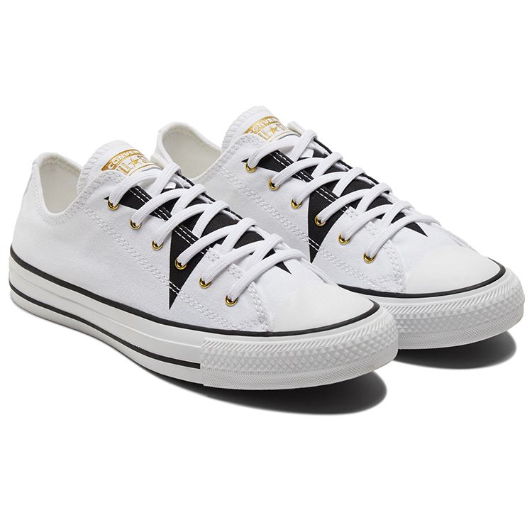Converse Chuck Taylor All Star Color Block Star Low Top Canvas Shoes Unisex Sneakers White Black A02579C