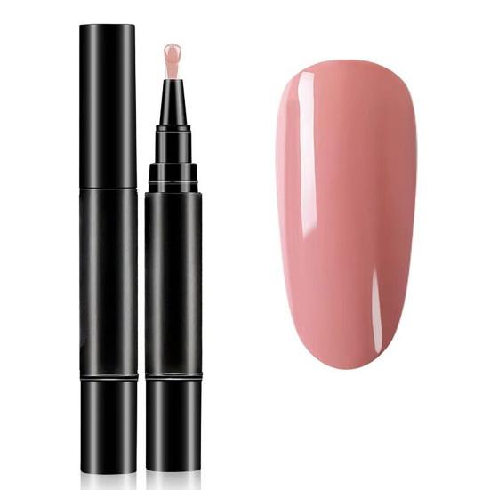 1/6Pcs Nail Polish Pen 3-in-1 Quick Dry Long Lasting High Gloss DIY Manicure Nail Art Natural Nude Women Girls Fingernail Toenail Gel Polish Pen