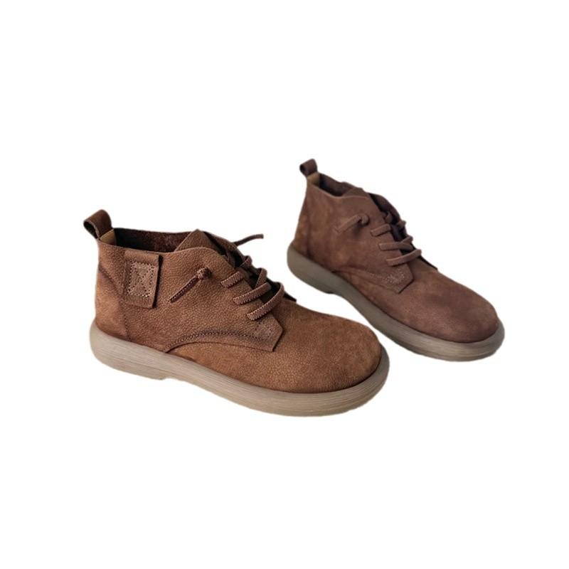 Женские ботинки ретро матовая кожа ботинки Мартина женские повседневные на плоской подошве короткие ботинки женские универсальные женские туфли