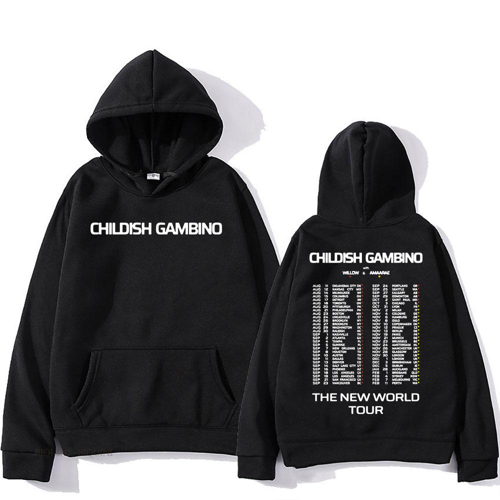 Толстовки The New World Tour Childish Gambino Певец Толстовки Теплый Длинный Рукав Sudaderas Мужская Одежда Топ