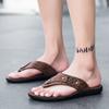 High Quality Men 2024New Casual Leather Sandals Outdoor Antiskid Beach Shoes Men's Trend Summer Wear Slippers Fashion Flip Flops