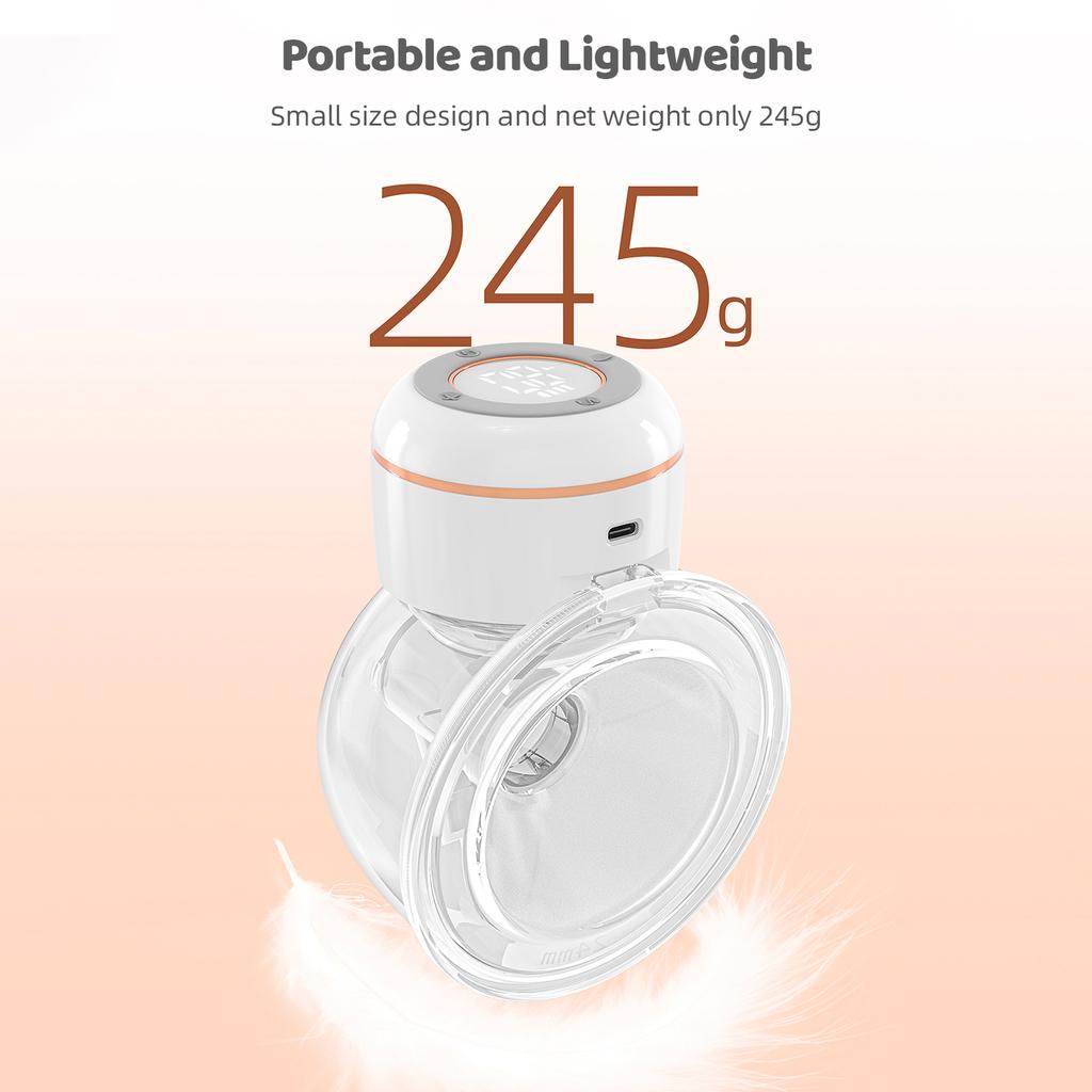 Переносной молокоотсос Электрический молокоотсос без помощи рук для грудного вскармливания 4 режима 12 Низкий уровень всасывания