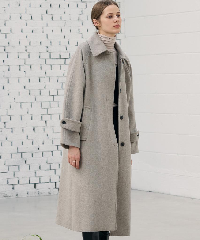 Drawfit Women Soft Cashmere Single Balmacaan Coat [Butter]
