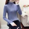 Вязаный свитер с полуводолазкой, поддельный двухсекционный свитер с кружевным воротником, блузка для женщин