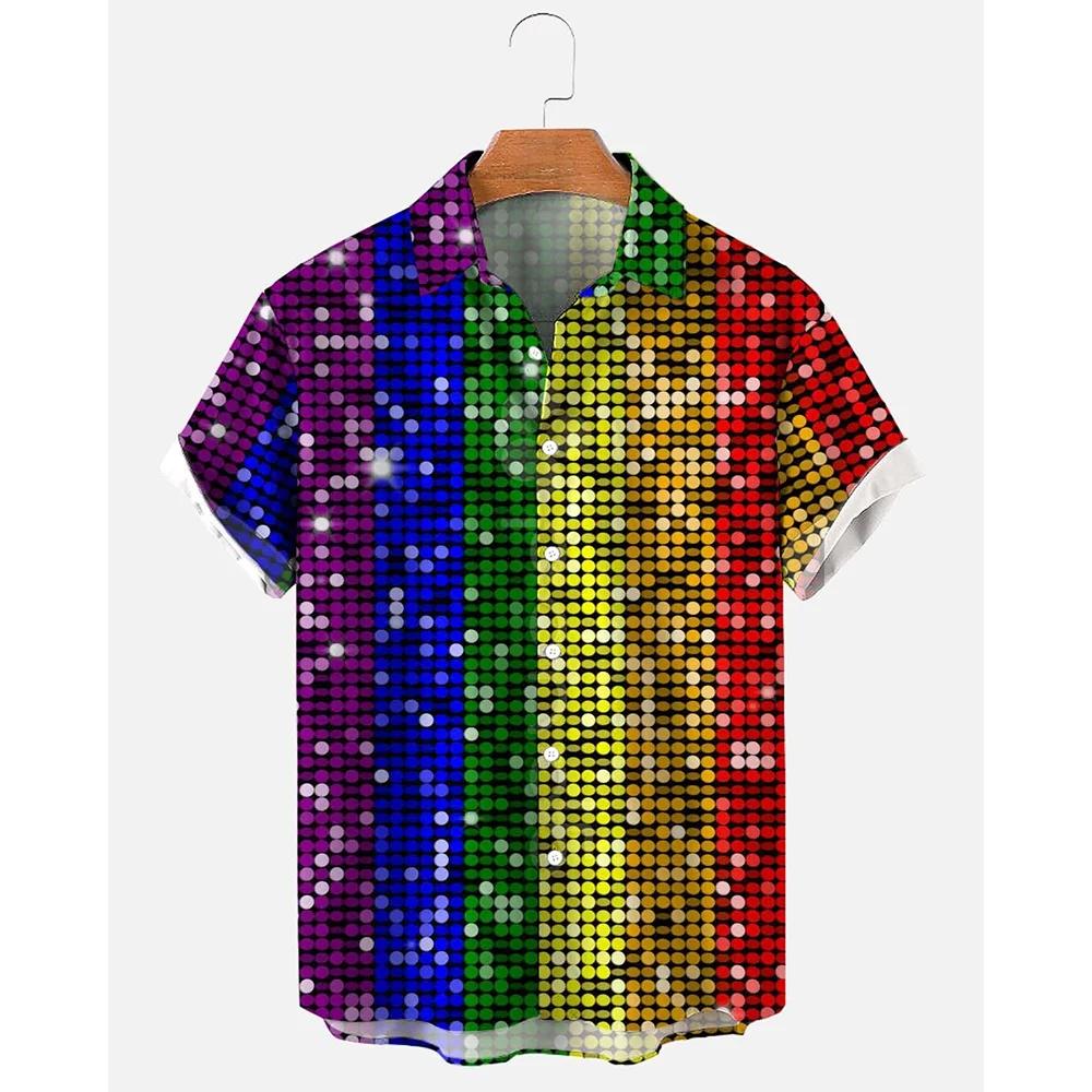 Модная мужская рубашка с принтом в виде шара для боулинга, летняя мужская одежда с короткими рукавами, свободная блузка на пуговицах, рубашки