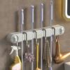 Non Punching Mop Clip Rack Plastic Broom Mop Holder Multifunctional Broom Hanger  for Home