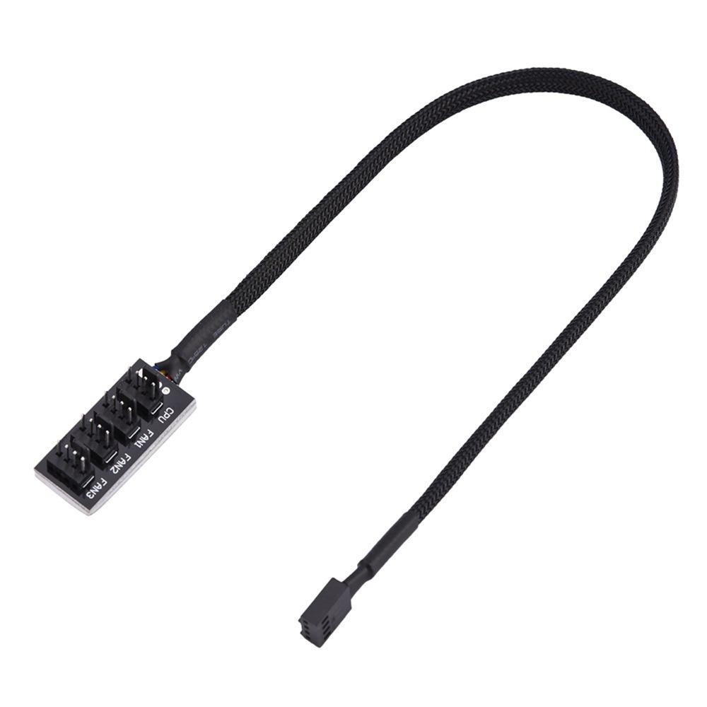 4-Pin Connector PWM Fan Hub Black Power Splitter Connector Fan Splitter Cable PC Case Internal