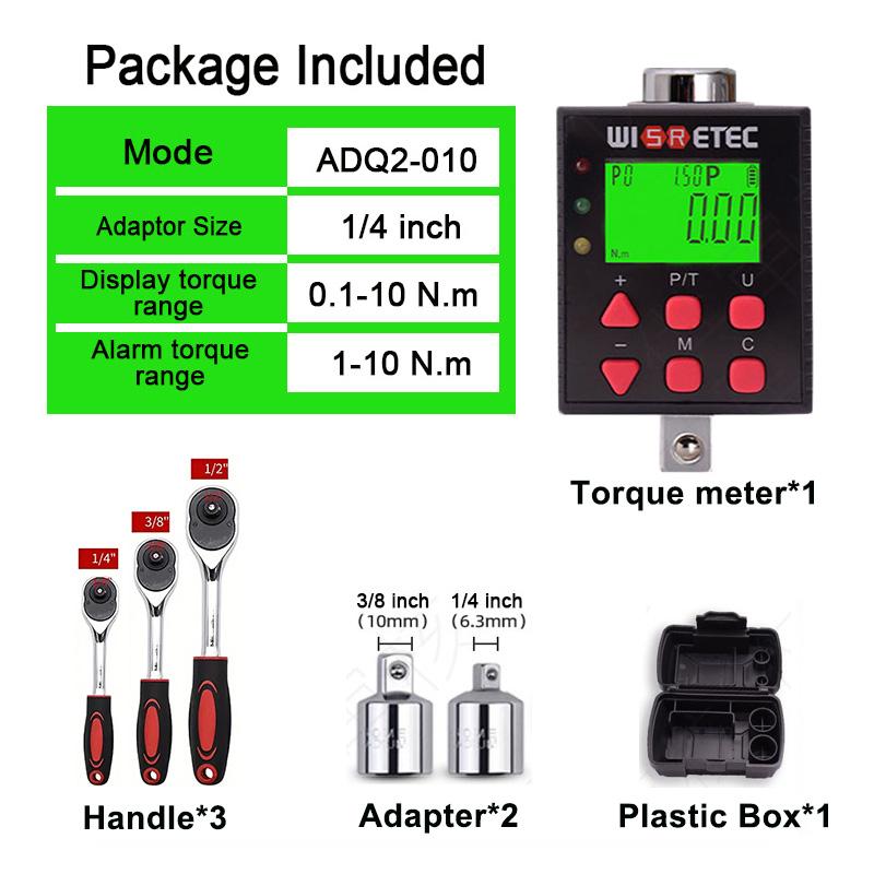 Speciality High Torque Value High Precision Digital Torque Meter 0.1-1500N.m Torque Wrench Including Handle Adapter Test Torque