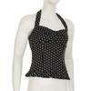 Dot Halter Ruffle Vest Top Lace Up Women Camisole Fashion Sleeveless Crop Top  Female