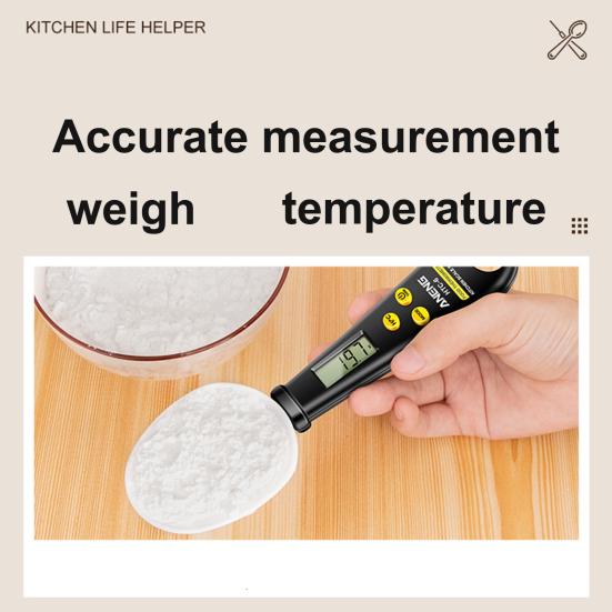 1 комплект 2-в-1 многофункциональные весы-ложки с ЖК-дисплеем, точный зонд из нержавеющей стали, измерительные весы для твердых жидких ингредиентов, термометр для кухни