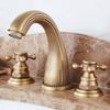 Antique Brass Basin Faucets Classic Bathroom Sink Faucet Double Cross Handle 3 Holes Bathbasin Counter Mixer Taps