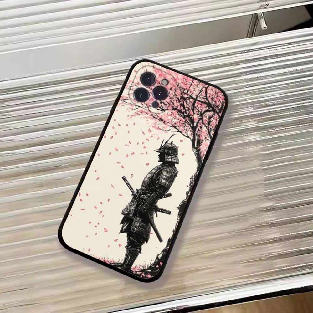 Персонализированный японский чехол для телефона Bushido Для iPhone 17,16,15,14,13,12,11 Plus,Pro Max,XS,Мягкий силиконовый черный чехол
