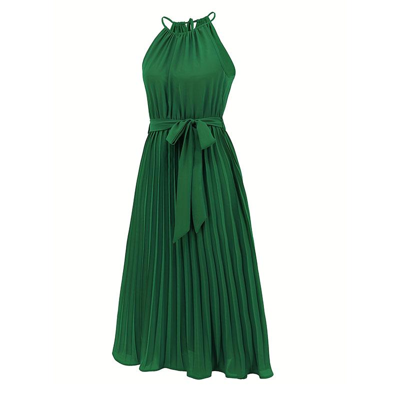 Женское летнее повседневное сексуальное сплошное платье с лямкой на бретельках и покрытием