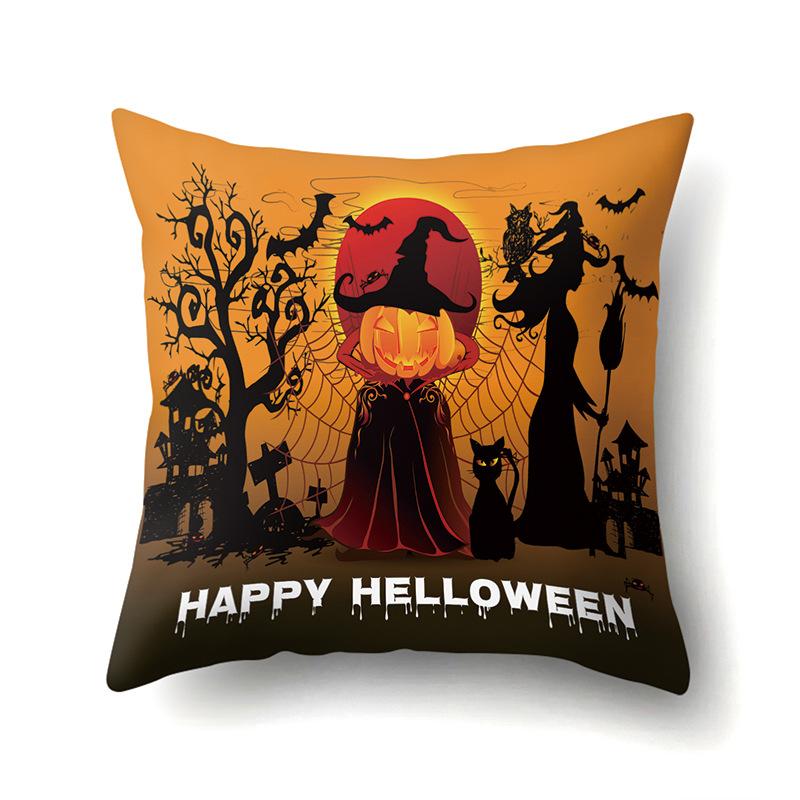 Halloween Pillowcase Car Waist Pillow Pumpkin Sofa Cushion Cover Office Home Living Room Pillowcase