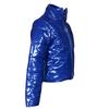 Women Fashion  Long Sleeve Glossy Leather Bread Down Jacket Zipper Pockets Coat