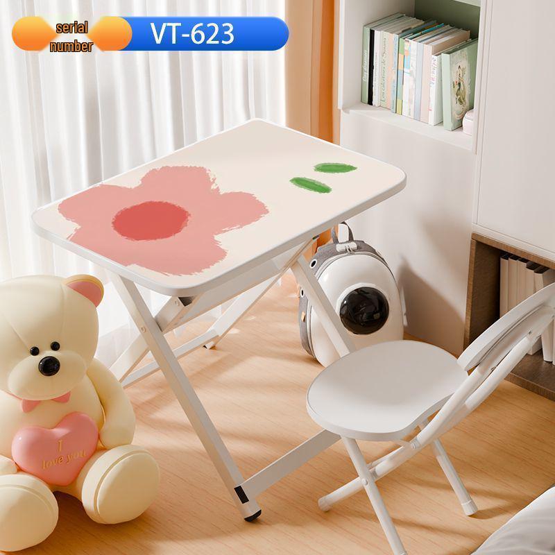 Детский портативный многофункциональный складной стол для учебы и набор стульев - Не требует установки