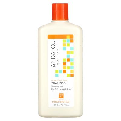 Шампунь, Насыщенный влагой, Мягкие, Гладкие, Блестящие волосы, Аргановое масло и Ши, 340 мл (11,5 жидких унций)
