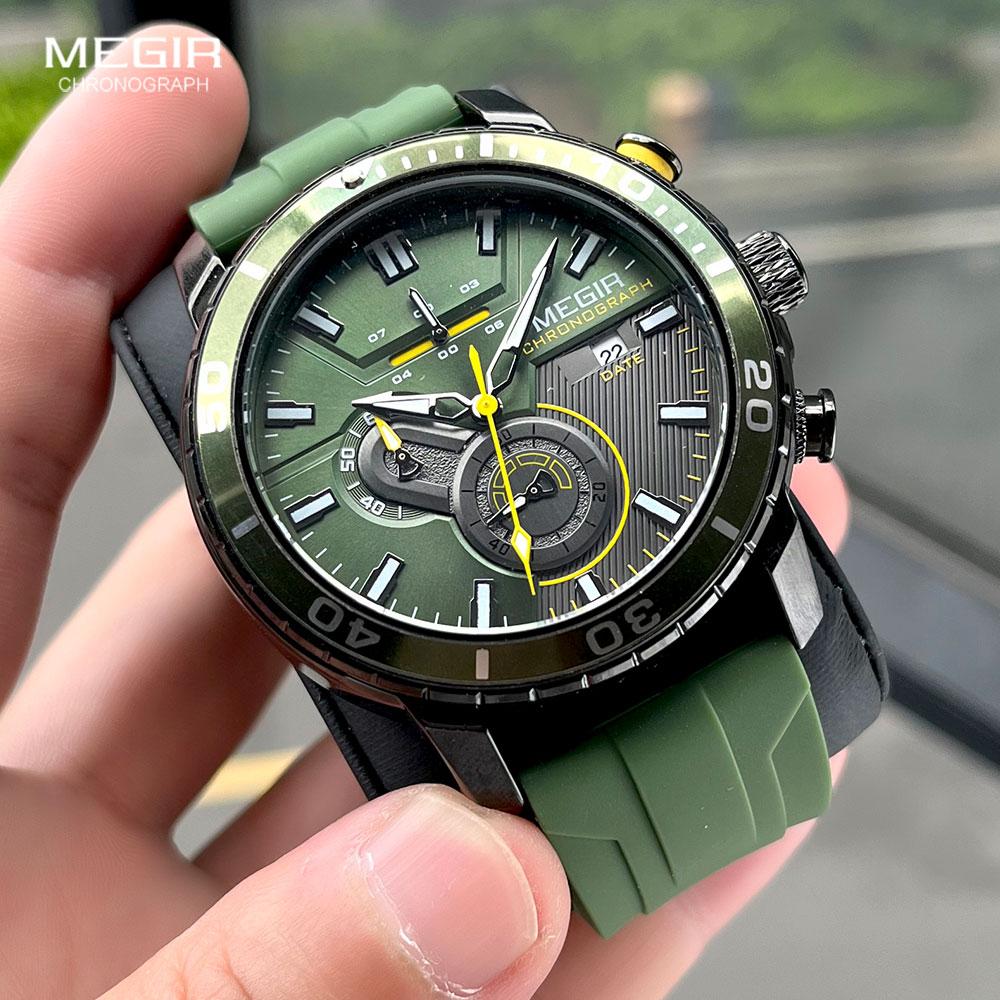 Силиконовый ремешок хронограф спортивные часы для мужчин модные водонепроницаемые наручные часы со светящимися стрелками автоматическая дата 24 часа