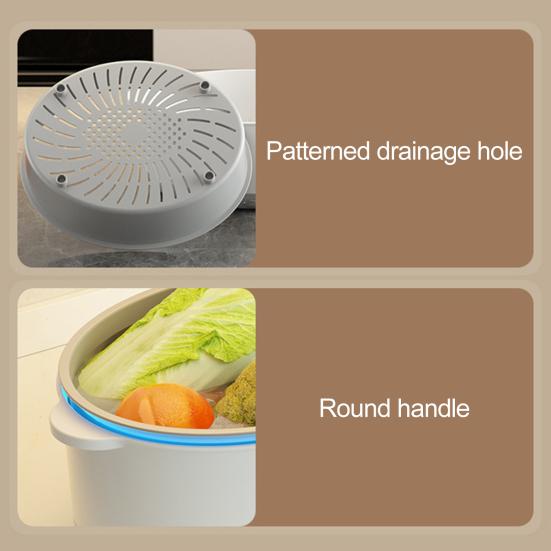 Ультразвуковая пищевая машина, большой очиститель овощей, двухслойная корзина для быстрого дренажа для посуды, фруктов