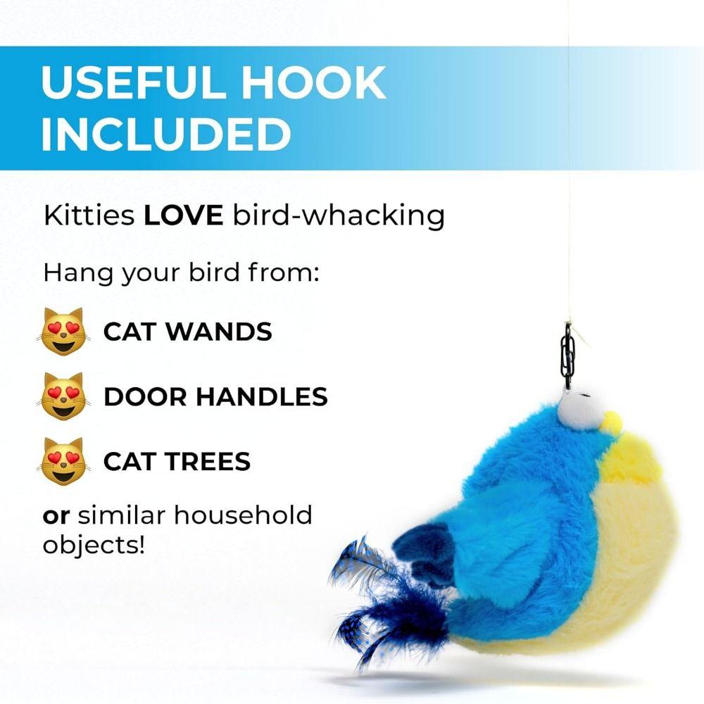 Интерактивные игрушки для кошек, перезаряжаемые, щебечущие, хлопающие птички(нет Летать) с кошачьей мятой для домашних кошек, мягкие игрушки, активируемые прикосновением