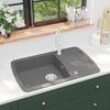VidaXL Kitchen Sink In Granite Single Bowl Grey Kitchen Home Decor 142945