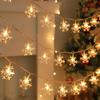 1pc LED Christmas Snowflake String Light Indoor & Outdoor Hanging Decorative Lighting Fairy Atmosphere Lamp For Garden Party