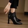 2024 Hot Sale Ladies Shoes Ankle Women's Boots Elegant Modern Boots Women Solid Buckle Zipper Pointed Toe High Heel Female Shoes