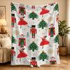 Soft Warm Blanket Travel Christmas Nutcracker Throw Blanket  Flannel Bedspread For Bedroom Street Trend Sofa Bed Cover