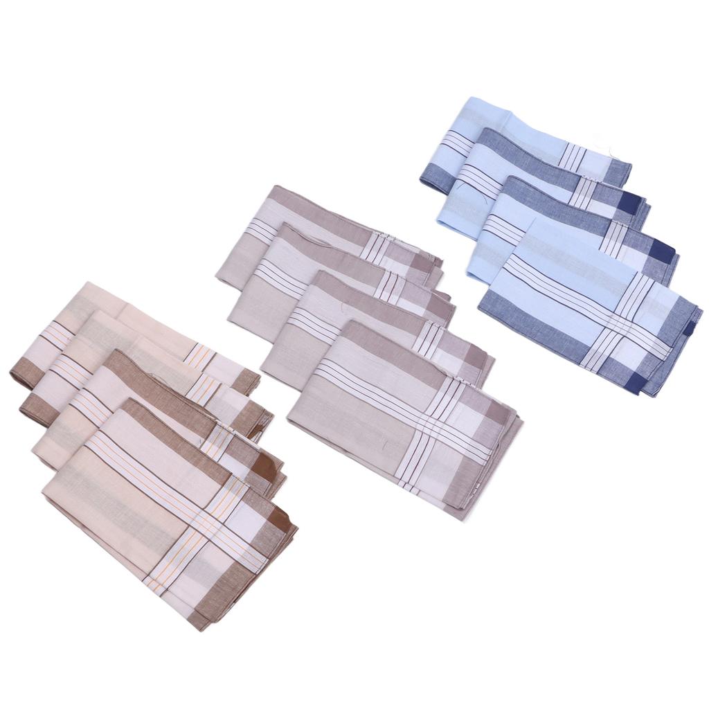 12 Pcs 40cm Cotton Men Handkerchiefs Elderly Handkerchief Sweat Absorbent Handkerchiefs Set