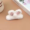 Super Cute Soft Plush Hair Clip Pink White Furry Plush Rabbit Ears Edge Bangs Clip BB Clip Barrette for Girls Hair Styling Tools