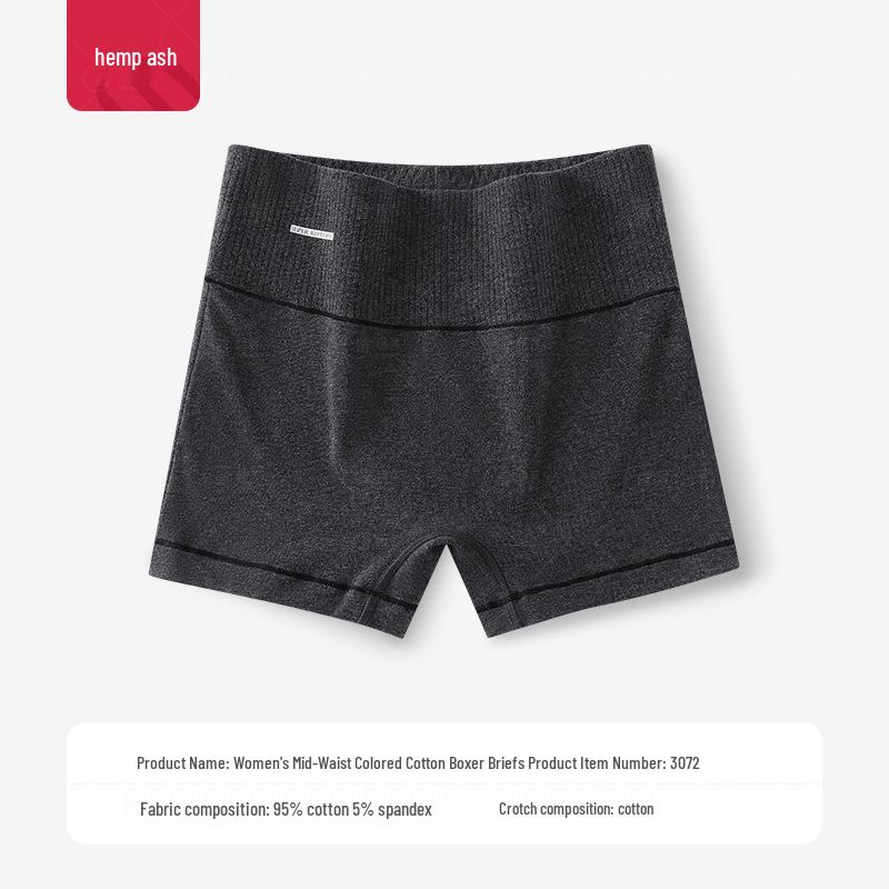 Высокоэластичное хлопковое женское нижнее белье с завышенной талией, облегающее бедра, с плоскими штанинами – Удобное, дышащее и не сдавливающее для осени и зимы