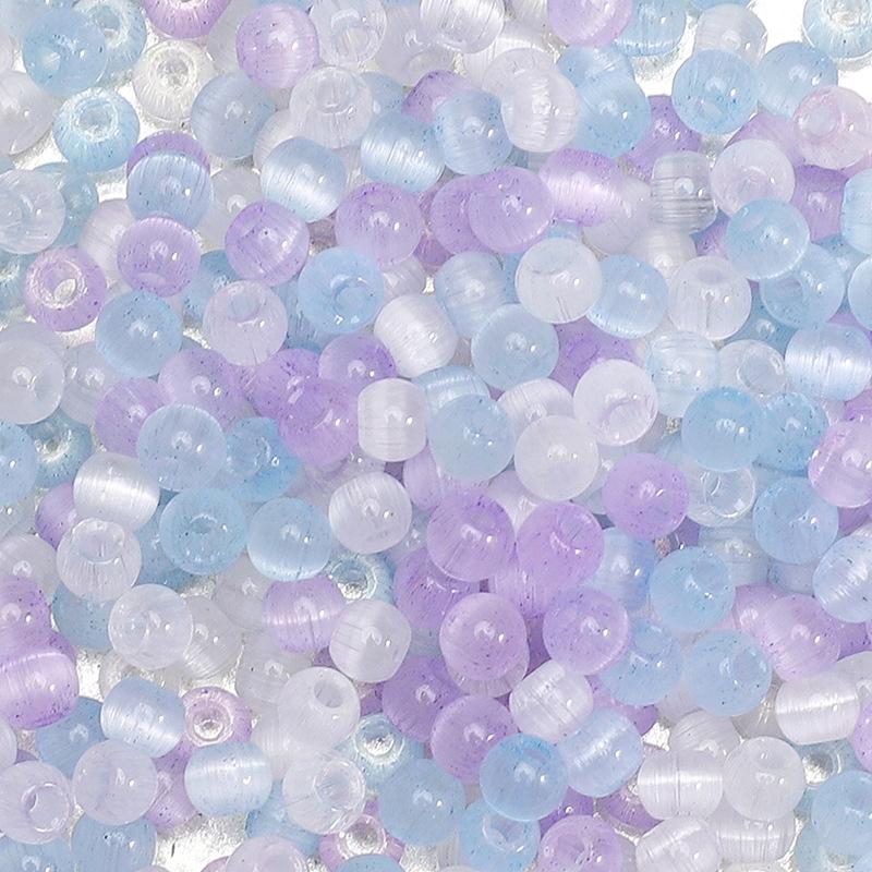 4 мм желейные стеклянные бусины «кошачий глаз» из проса, свободные бусины, аксессуары ручной работы, нанизанные вручную бусины, круглые бусины, цепочка для сотового телефона, круглые бусины, прекрасный цвет