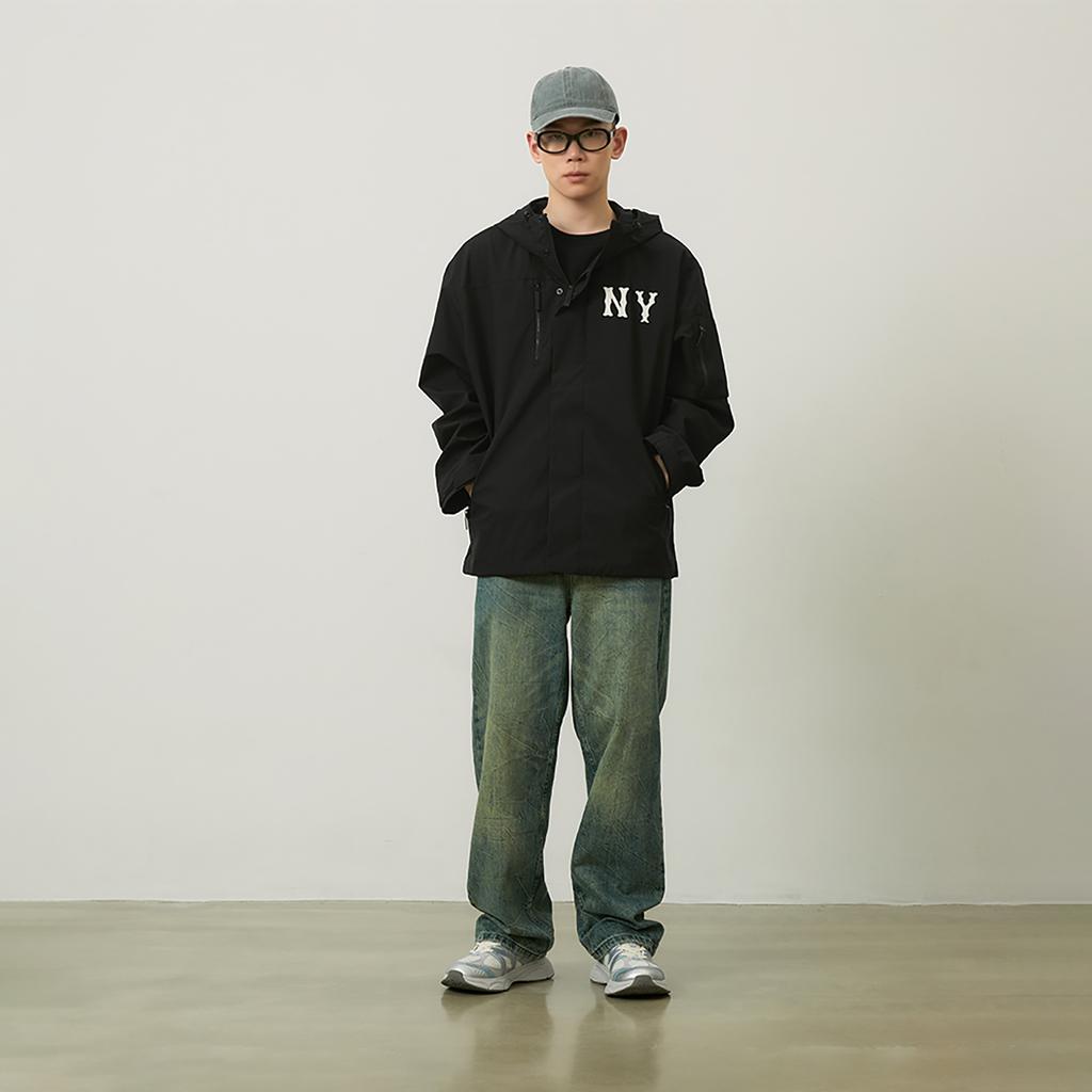 New MLB New York Yankees Basic Collection 24FW Jacket Unisex Black 3AWJB0644-50BKS