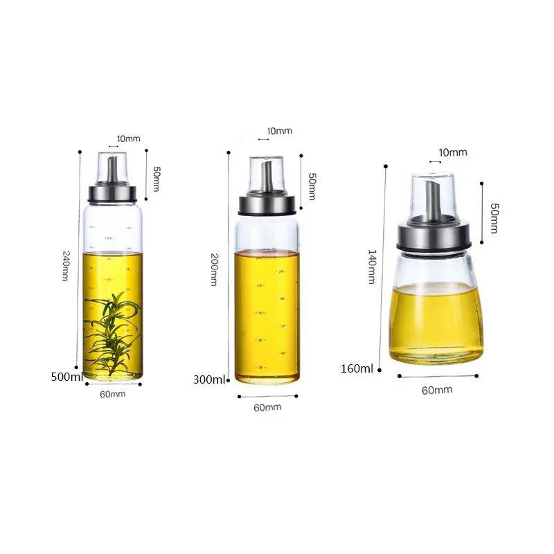 Durable High Borosilicate Glass Oil Bottle Leak-Proof Seasoning Storage Pot Soy Sauce Jar Vinegar Bottle Kitchen Gadget
