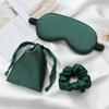 3PCS Satin Sleep Gift Set, Sleep Eye Mask, Satin Scrunchie & Matching Drawstring Bag, Light Blocking Travel Sleep Accessories for Women