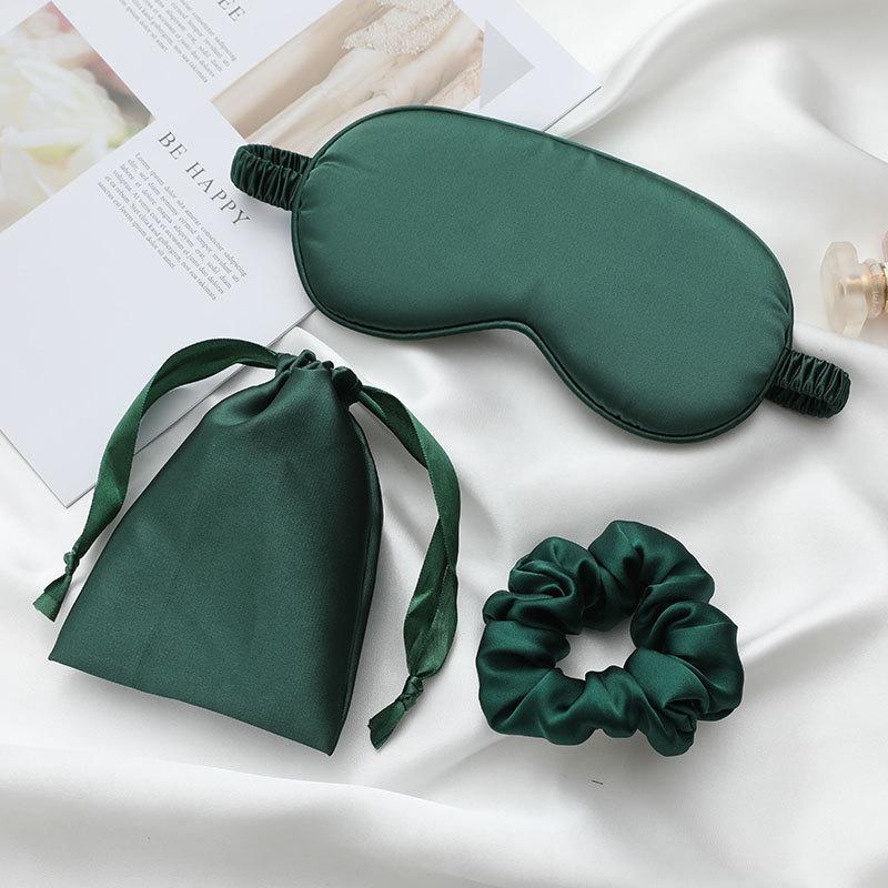 3PCS Satin Sleep Gift Set, Sleep Eye Mask, Satin Scrunchie & Matching Drawstring Bag, Light Blocking Travel Sleep Accessories for Women