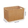 Household Storage Basket Imitation Rattan Woven Storage Box with Lid Clothes Sundries Rattan Basket Home Desktop Organizer Box