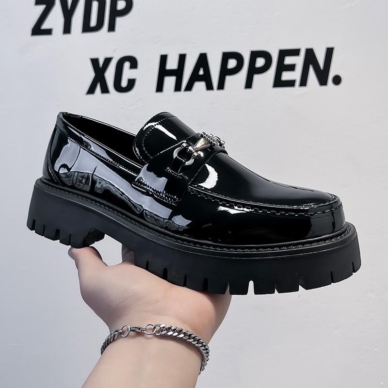 Мужские повседневные кожаные туфли на толстой подошве для офиса, отдыха, бизнеса, мужская брендовая официальная обувь, свадебные туфли-лоферы без застежек