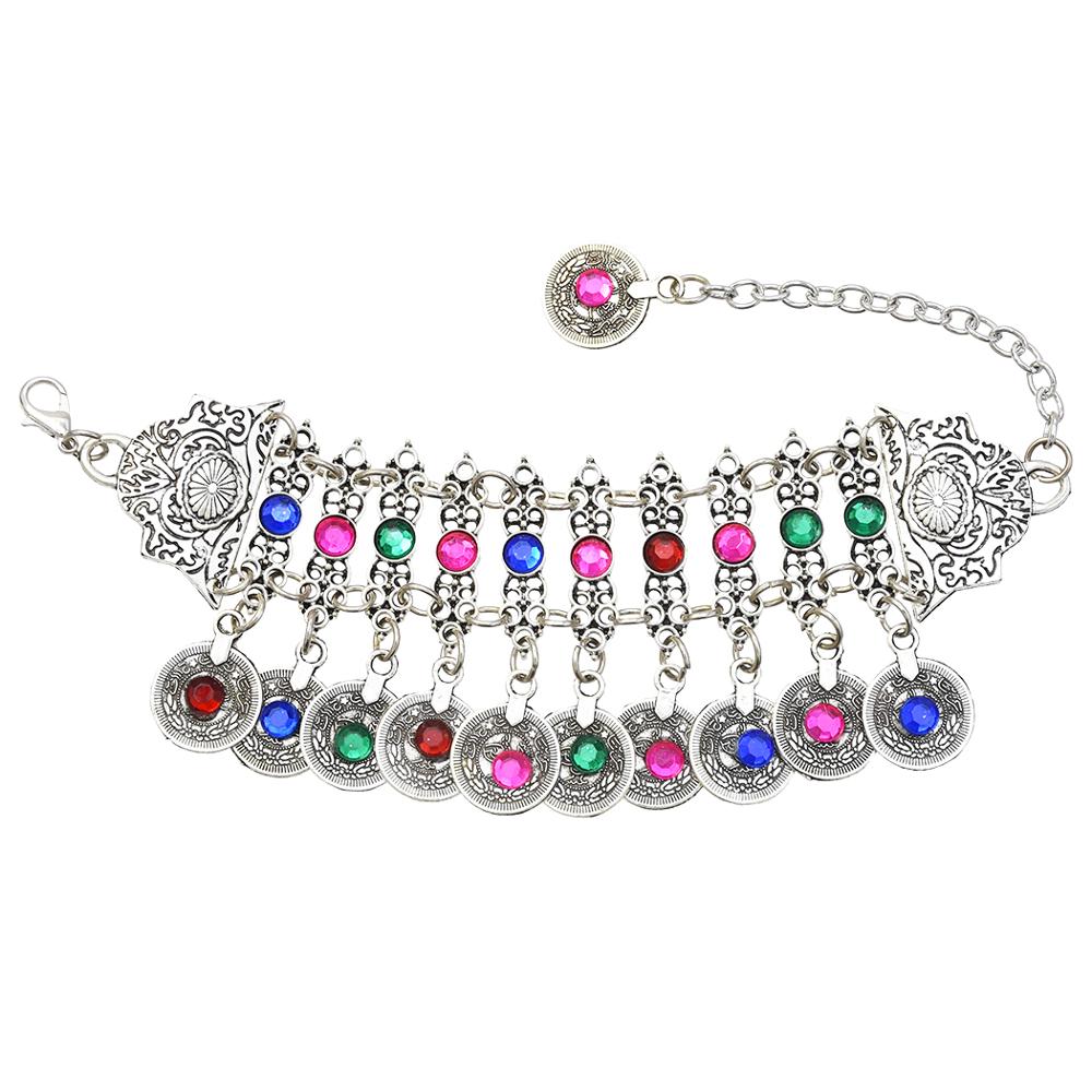 Богемный Винтажный Полый Цветочный Браслет на Палец для Женщин Фестивальный Турецкий Рабский Браслет Пляжный Цыганский Племенной Браслет Сексуальные Украшения