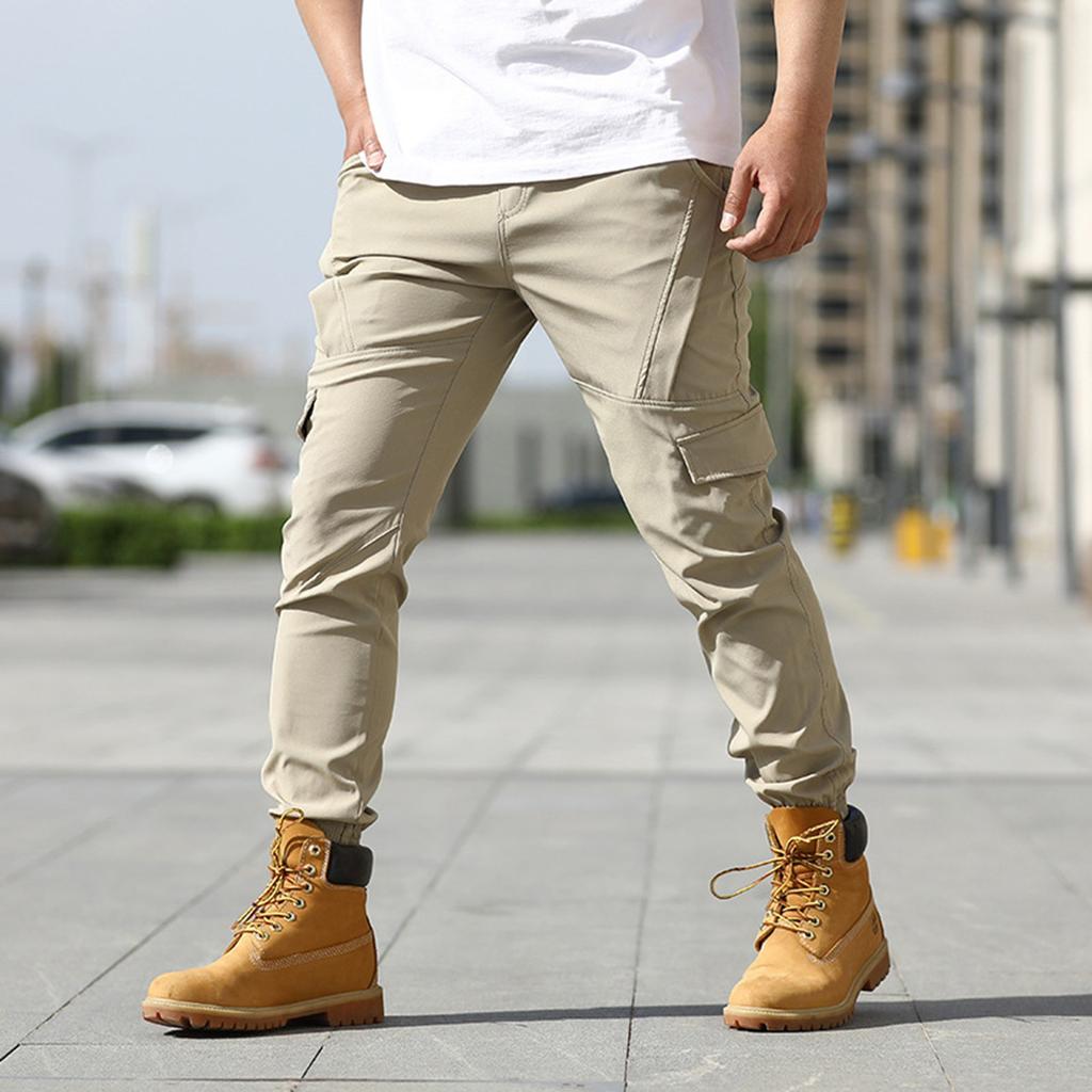 Men's Multi Pocket Work Pants For Sports And Outdoor Activities, Multi Pocket Casual Pants